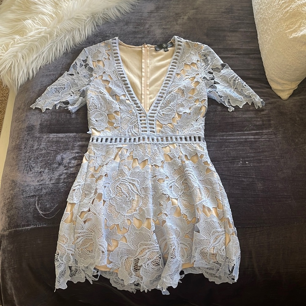 Missguided Lavender Lace Romper